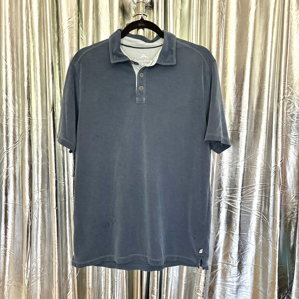 Tommy Bahama Blue Pique Polo Shirt